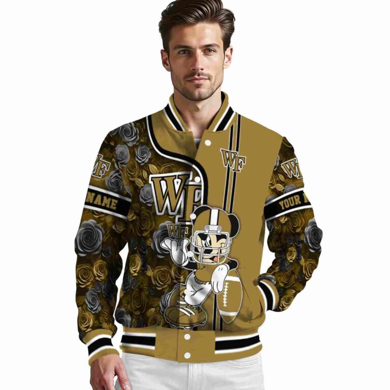 customized wake forest demon deacons rose mickey gold jacket high quality jacketwow