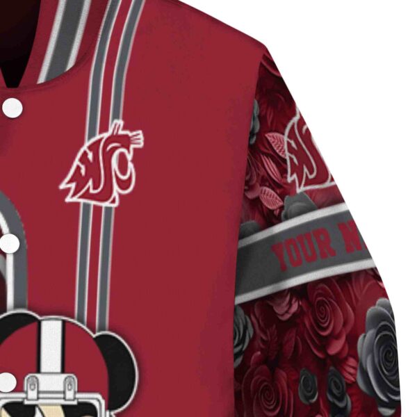 customized washington state cougars rose mickey crimson jacket premium grade jacketwow
