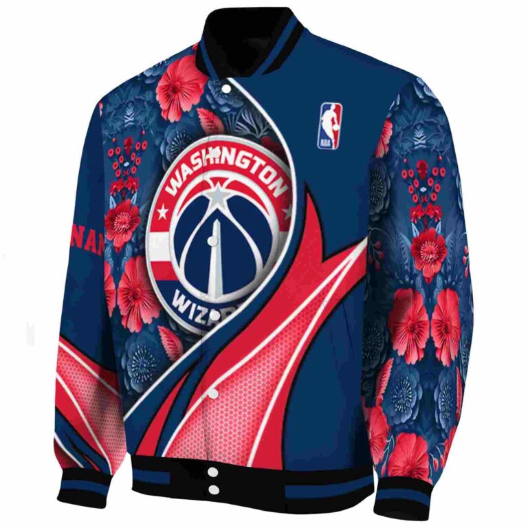 customized washington wizards floral print blue jacket best selling jacketwow