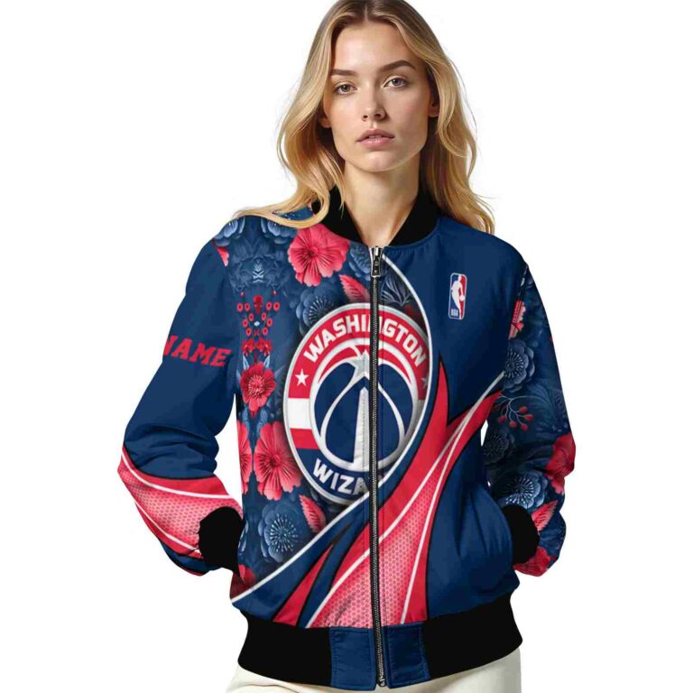 customized washington wizards floral print blue jacket latest model jacketwow