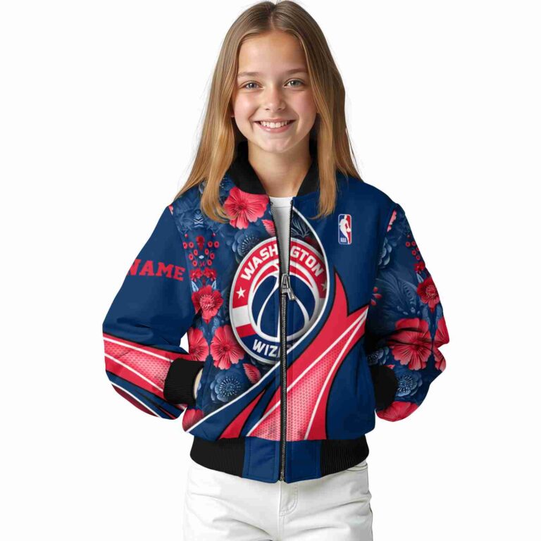 customized washington wizards floral print blue jacket top rated jacketwow