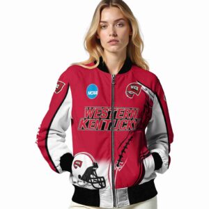 customized western kentucky hilltoppers flaming football red white jacket latest model jacketwow