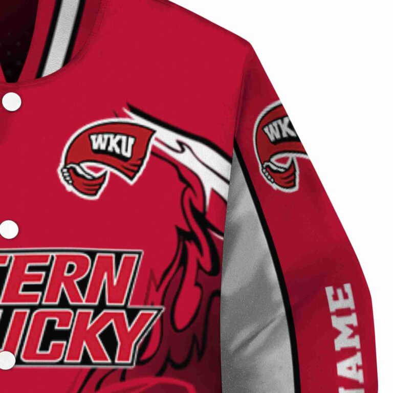 customized western kentucky hilltoppers flaming football red white jacket premium grade jacketwow