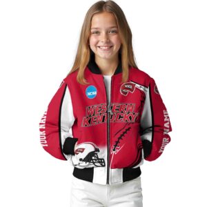 customized western kentucky hilltoppers flaming football red white jacket top rated jacketwow