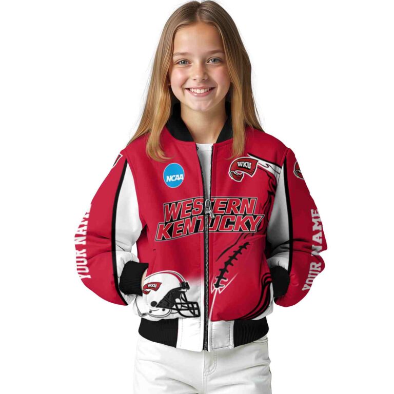 customized western kentucky hilltoppers flaming football red white jacket top rated jacketwow
