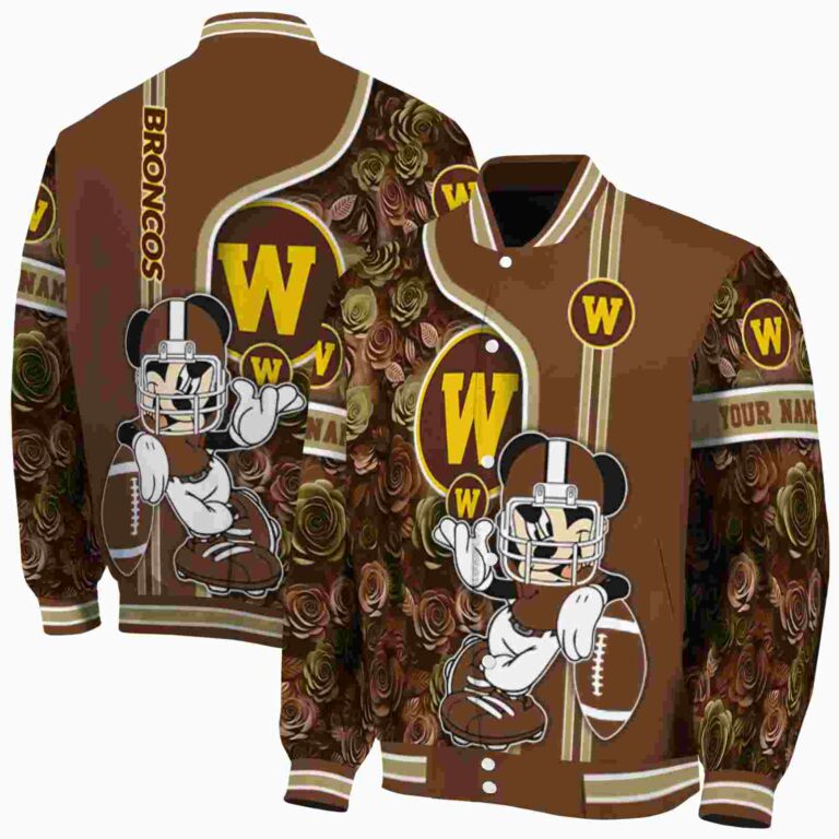 customized western michigan broncos rose mickey brown jacket fashion forward jacketwow