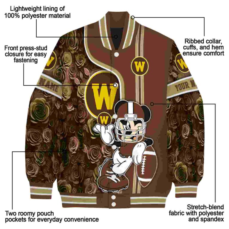 customized western michigan broncos rose mickey brown jacket new arrival jacketwow