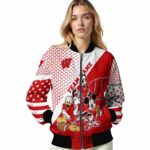 customized wisconsin badgers mickey donald goofy red white jacket best selling jacketwow