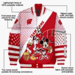 customized wisconsin badgers mickey donald goofy red white jacket best selling jacketwow