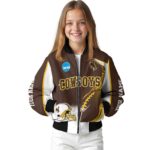 customized wyoming cowboys flaming football brown white jacket best selling jacketwow