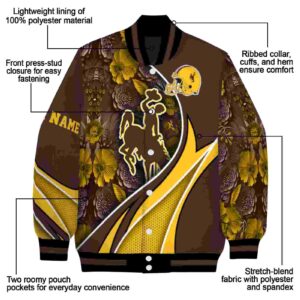 customized wyoming cowboys floral print brown jacket new arrival jacketwow