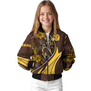 customized wyoming cowboys floral print brown jacket top rated jacketwow
