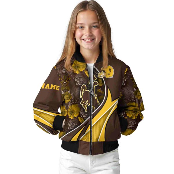 customized wyoming cowboys floral print brown jacket top rated jacketwow