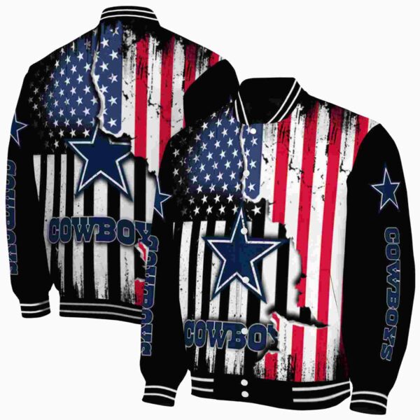 dallas cowboys patriotic theme black jacket fashion forward jacketwow