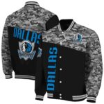 dallas mavericks camo patchwork black jacket best selling jacketwow
