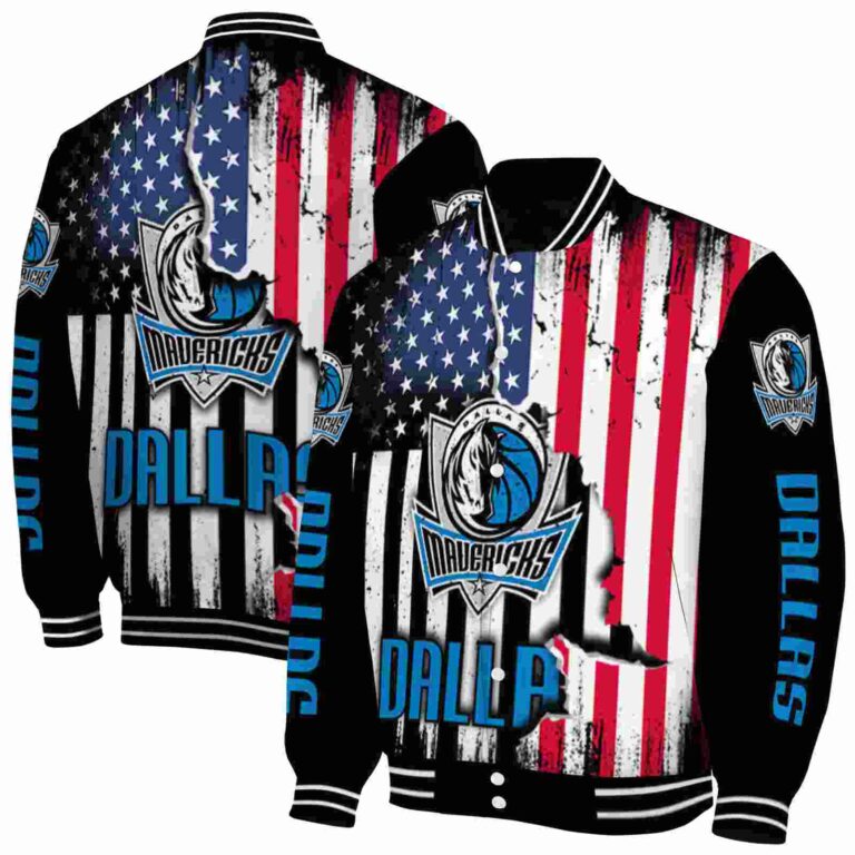 dallas mavericks patriotic theme black jacket fashion forward jacketwow