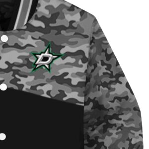 dallas stars camo patchwork black jacket premium grade jacketwow
