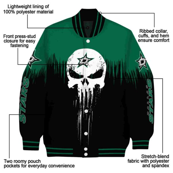 dallas stars punisher skull green black white jacket new arrival jacketwow