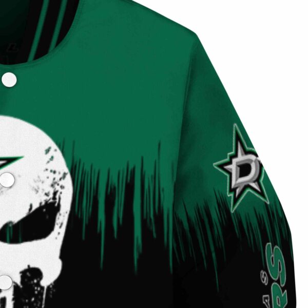 dallas stars punisher skull green black white jacket premium grade jacketwow