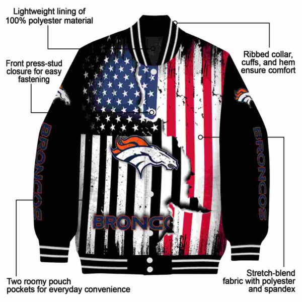 denver broncos patriotic theme black jacket new arrival jacketwow