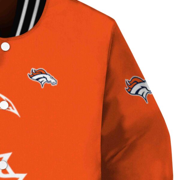denver broncos tribal art orange white black jacket premium grade jacketwow