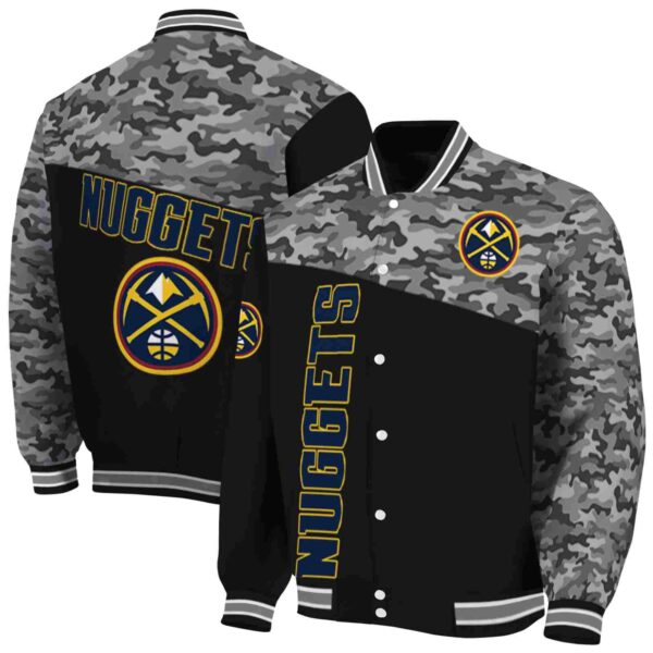 denver nuggets camo patchwork black jacket fashion forward jacketwow