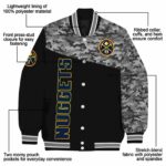 denver nuggets camo patchwork black jacket best selling jacketwow