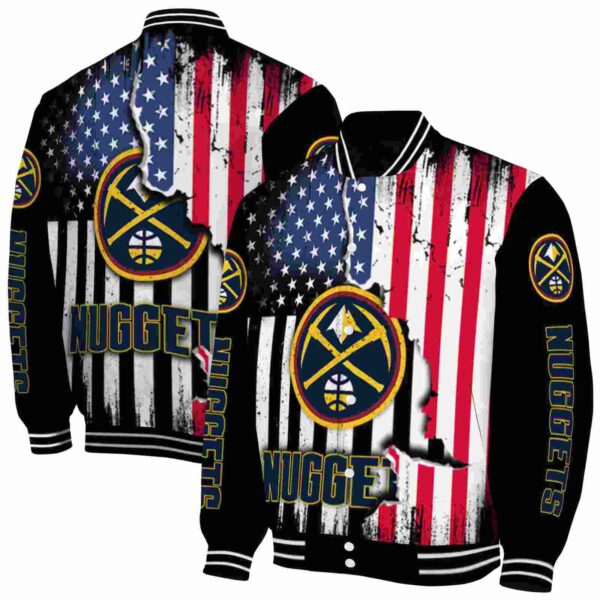 denver nuggets patriotic theme black jacket fashion forward jacketwow
