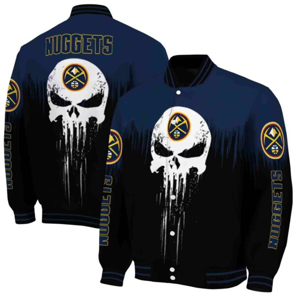 denver nuggets punisher skull blue black white jacket fashion forward jacketwow