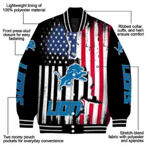 detroit lions patriotic theme black jacket new arrival jacketwow