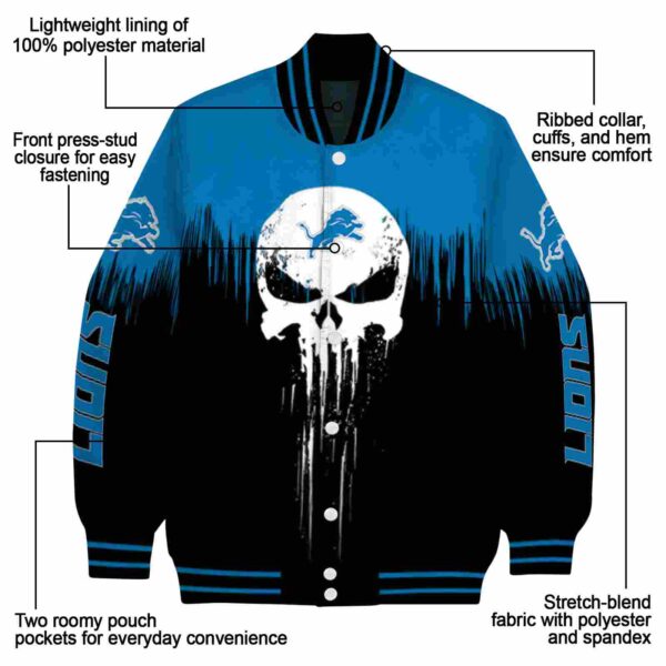 detroit lions punisher skull blue black white jacket new arrival jacketwow