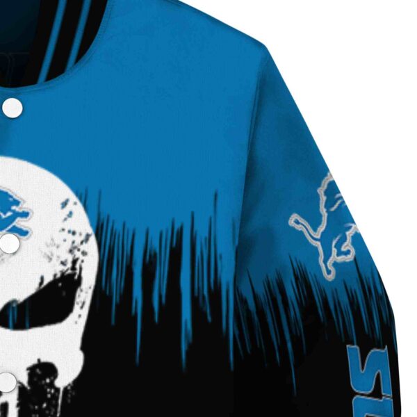 detroit lions punisher skull blue black white jacket premium grade jacketwow