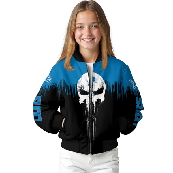 detroit lions punisher skull blue black white jacket top rated jacketwow