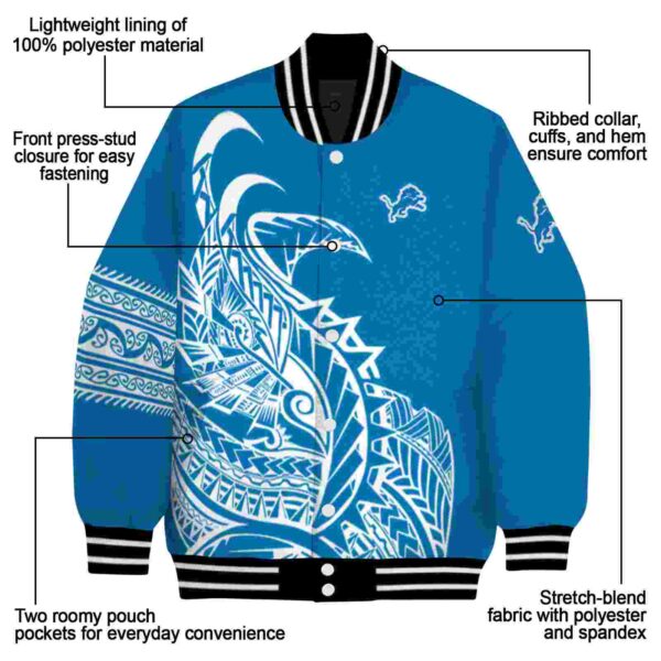 detroit lions tribal art blue white black jacket new arrival jacketwow
