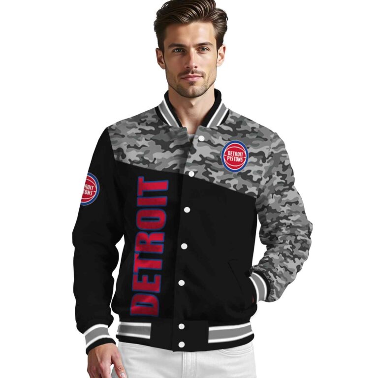 detroit pistons camo patchwork black jacket high quality jacketwow
