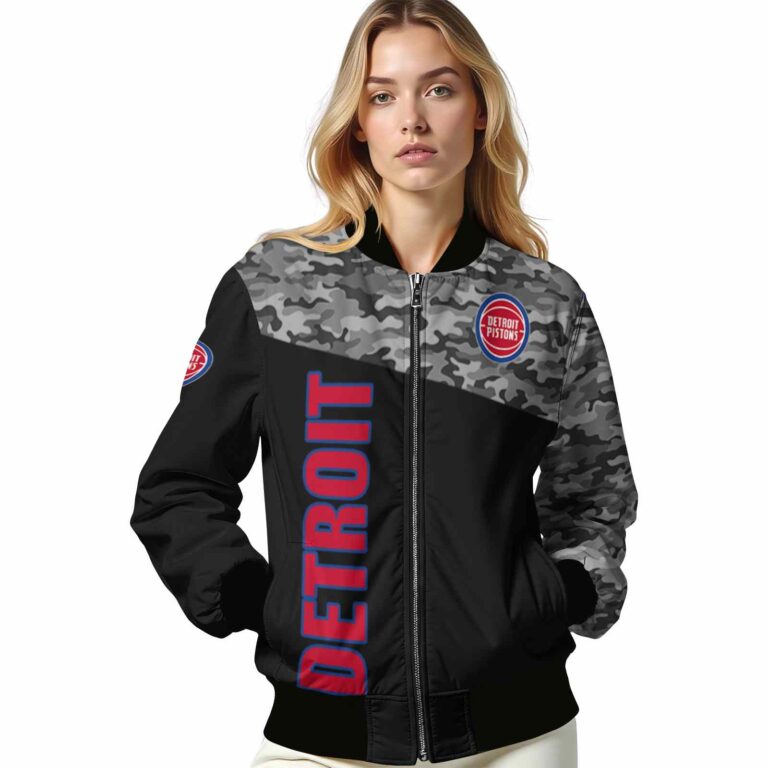 detroit pistons camo patchwork black jacket latest model jacketwow