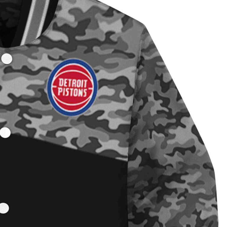 detroit pistons camo patchwork black jacket premium grade jacketwow