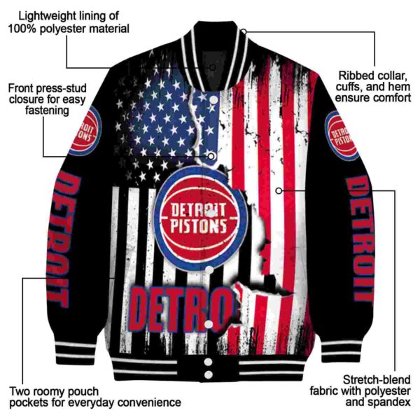 detroit pistons patriotic theme black jacket new arrival jacketwow
