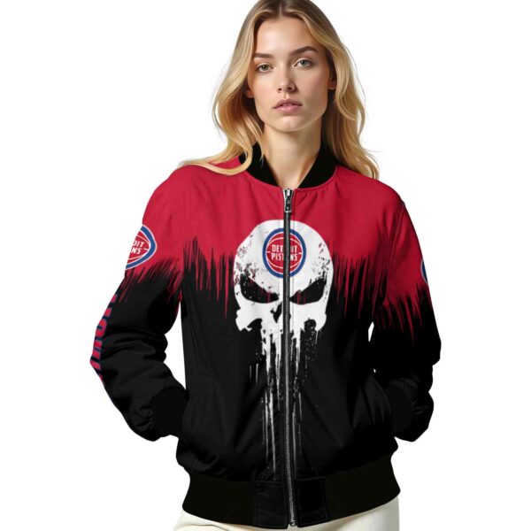 detroit pistons punisher skull red black white jacket latest model jacketwow