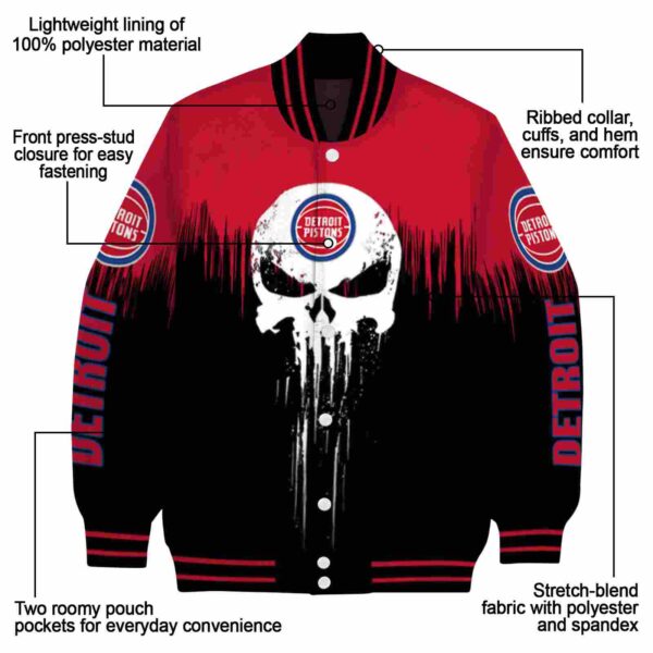 detroit pistons punisher skull red black white jacket new arrival jacketwow