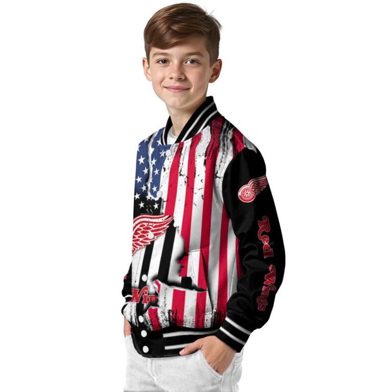 detroit red wings patriotic theme black jacket trendy jacketwow