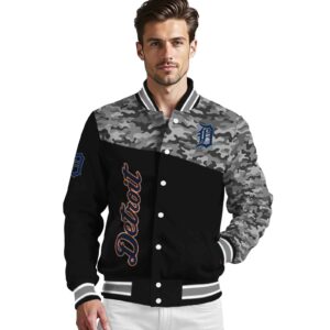 detroit tigers camo patchwork black jacket high quality jacketwow