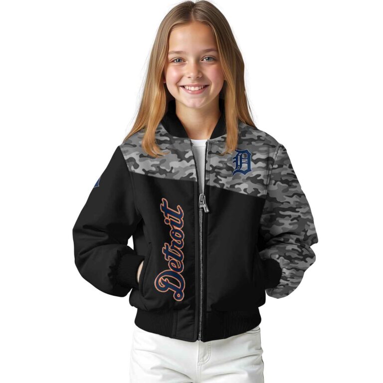 detroit tigers camo patchwork black jacket top rated jacketwow