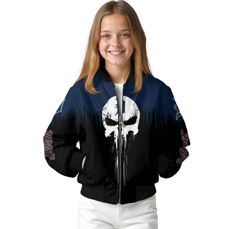 detroit tigers punisher skull navy black white jacket top rated jacketwow