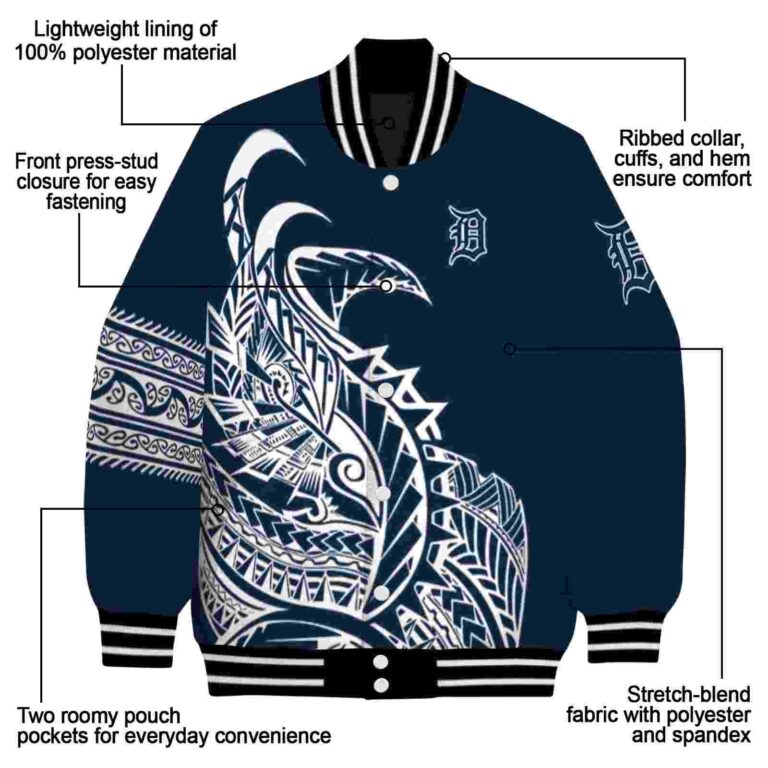 detroit tigers tribal art navy white black jacket new arrival jacketwow