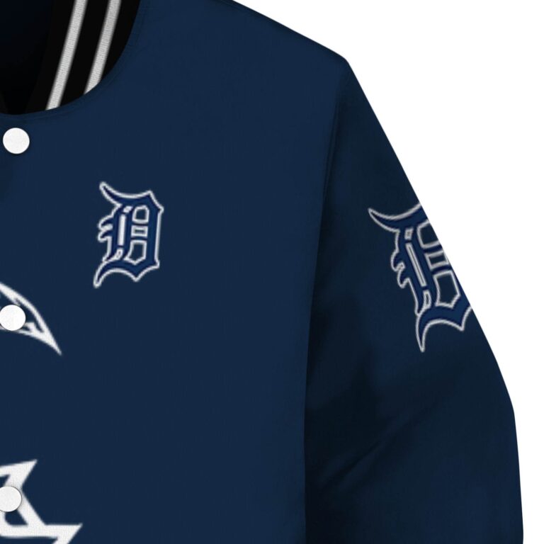 detroit tigers tribal art navy white black jacket premium grade jacketwow