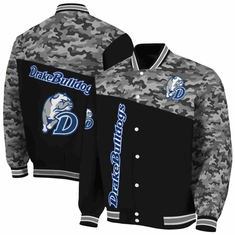 drake bulldogs camo patchwork black jacket fashion forward jacketwow