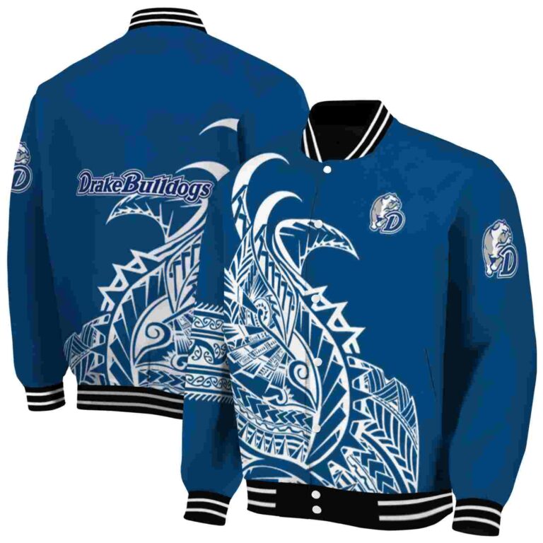 drake bulldogs tribal art blue white black jacket fashion forward jacketwow