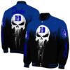 duke blue devils punisher skull blue black white jacket fashion forward jacketwow