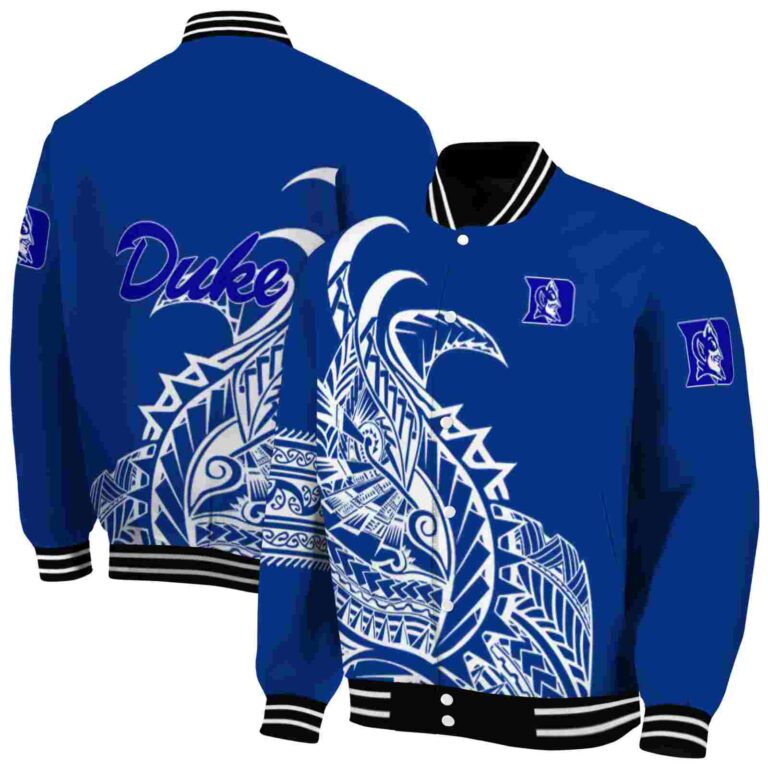 duke blue devils tribal art blue white black jacket fashion forward jacketwow